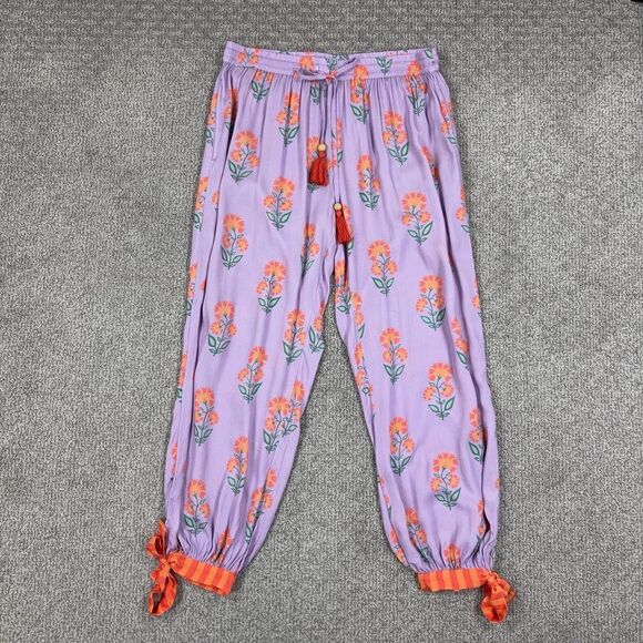 Cost Plus World Market Pants - World Market Pants Womens L/XL Purple Floral Harem Boho Beach Travel Hippie